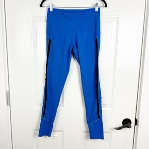 Zella Women's Blue leggings w/ black mesh side detail Size Medium